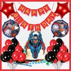 Super Man Theme Birthday Decoration,Red,Set Of 1