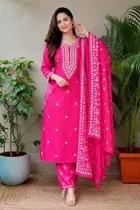 Rayon embroidered A-line Kurta Set for Women 
