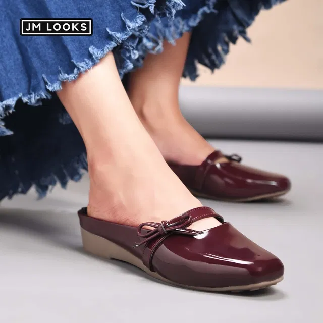 JM Looks Stylish Heels for Women (Wine, 5)