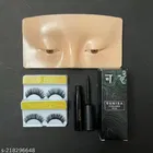 Eye Makeup Dummy & Liquid Eye Liner with 2 Pcs Eye Lashes 