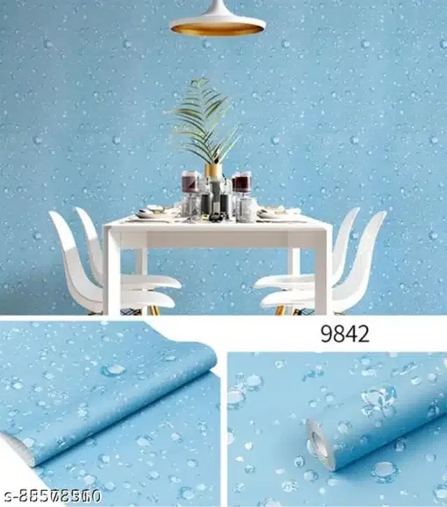 Vinyl Wallpaper for Home (Sky Blue, 45x250 cm)