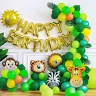 Jungle Theme Birthday Balloon Decoration Kit , Multicolor, Pack Of 73