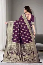 Banarasi Silk Jacquard Embroidery Saree for Women 