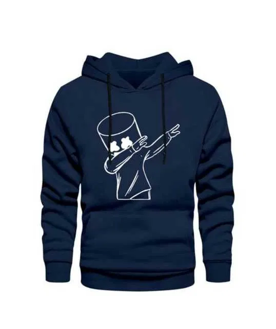 Men's Printed Sweatshirt (Navy Blue, M) (SV-10)