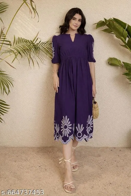Kurti for Women (Purple, M)
