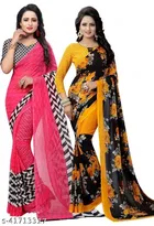 Fancy Georgette Saree for Women, Pack of 2 
