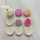 Moon Cake Mold Press with 5 Stamps, Multicolour, Set of 1