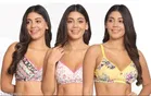 Cotton Blend Printed Padded Bra for Women 