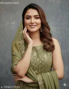 Embroidered Georgette Punjabi/All Over Suits Semi-Stitched Suits 