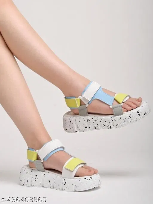 Solid Heel Sandals for Kids (Multicolor, IND-4)