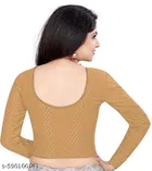 Lycra Ready Made Blouse for Women, Beige 