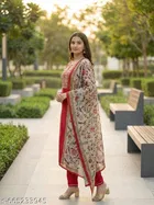 Embroidered Rayon A-line Kurta Set for Women 