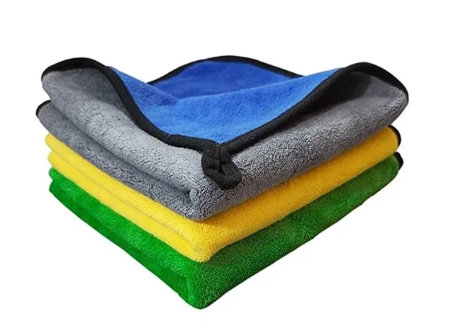 Microfiber Car Cloth & Towels (Multicolour, 30x40 cm) (Pack of 3)