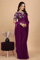 Silk Woven Design Saree for Women, Purple 