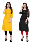 Crepe Solid Kurtis for Women 