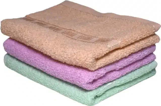 Cotton Super Absorbent Antibacterial Face & Hand Towels (Pack of 3) (Multicolor, 14x21 inches)