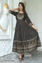 Rayon Kurti for Women, Black 