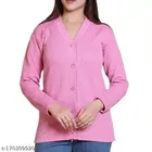 Woolen Solid Full Sleeves Cardigan for Women 