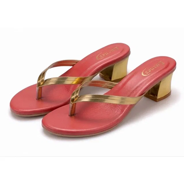 Solid Block Sandals for Women (Red, 8)