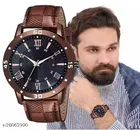 PU Strap Brown Dial Analog Watch for Men, Brown