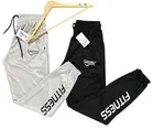 Polyester Blend Printed Regular Fir Trackpants for Men (Black & Grey, 28) (Pack of 2)