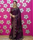 Jimmy Choo Solid Saree For Women, Purple