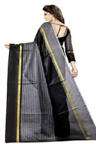 Polycotton Striped Saree for Women 