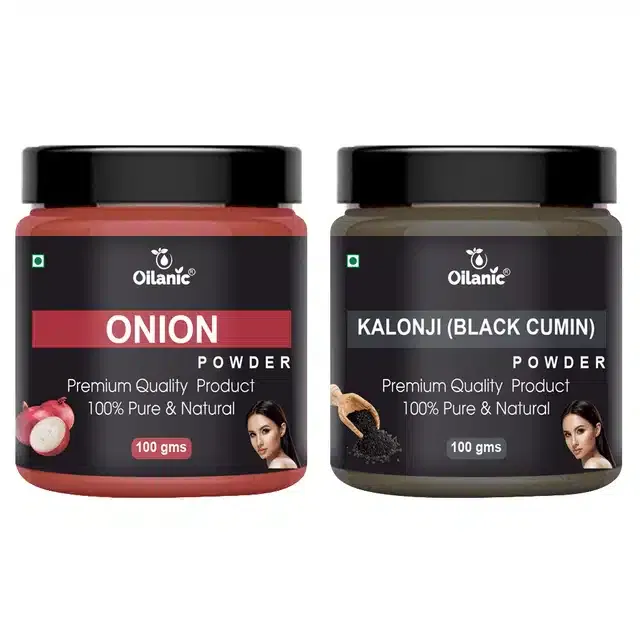 Natural Onion & Kalonji (Black Cumin) Powder for Skin & Hair (Pack of 2, 100 g)