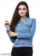 Three-Quarter Sleeves Denim Jacket for Women 