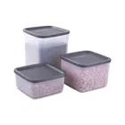 Fresherware Grey Square Containers Set of 3 