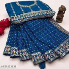 Chiffon Embellished Saree For Women, Blue