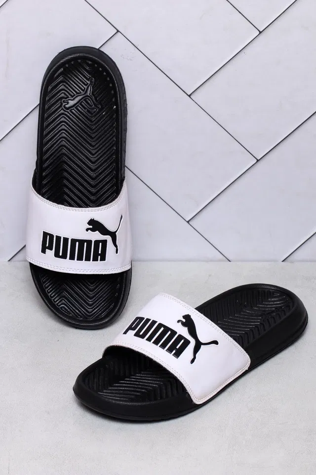 Puma Sliders for Men (Black & White, 8)