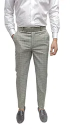 Slim Fit Checked Formal Trouser for Men 
