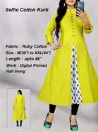 Cotton Blend Solid Kurti for Women 