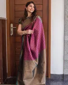 Jacquard Zari Woven Saree for Women 