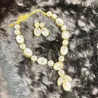 Trendy Kundan Choker Jewellery Set for Women, White