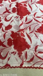 Georgette Printed Saree for Women, Red 