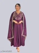 Art Silk Embroidered Kurta Set for Women 