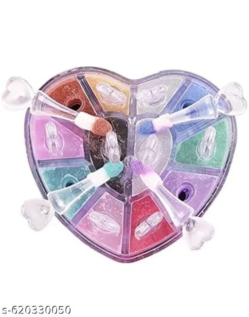 12 Colors Heart Shape Eyeshadow Shiner Palette, Multicolor