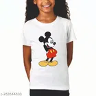 Half Sleeves T-Shirt for Girls (White, 2-3 Years)