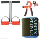 Single Spring Tummy Trimmer with Hand Gripper & Sweat Belt 