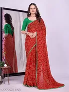 Georgette Bandhini Saree for Women 