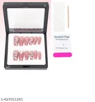 Kamz's Fake Nails Nail Extension Kit - Quick Fix Press On Nails, Aesthetic Acrylic Stick on Nails, Reusable, 12pcs Nails Set for Girls & Kids