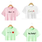 Round Neck Printed Crop T-Shirts for Women 