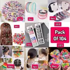 Abs Plastic Hair Accessories Combo for Women, Pack of 104 