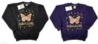 Fleece Printed Full Sleeves Round Neck Sweatshirts for Girls (Black & Navy Blue, 2-3 Years) (Pack of 2)