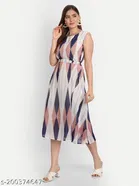 Ikkat Printed A-Line Kurti for Women 