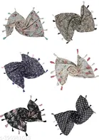 Poly Chiffon Printed Scarves for Women, Multicolor, Pack of 6