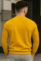 Fleece Printed Sweatshirt for Men, Mustard 