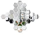 Acrylic Hexagon Shaped Wall Mirror Stickers 